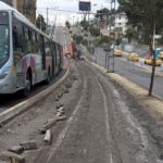 Avanzan los trabajos de repavimentación en el carril del trolebús sur Avanzan los trabajos de repavimentación en el carril del trolebús sur