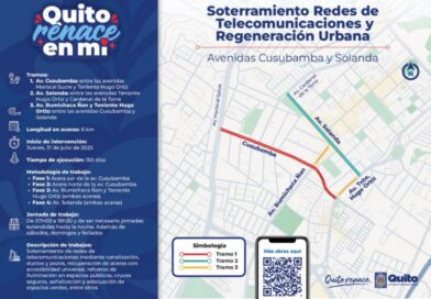 Más ‘tallarines’ bajo tierra: inició el soterramiento de cables en las avenidas Solanda y Cusubamba